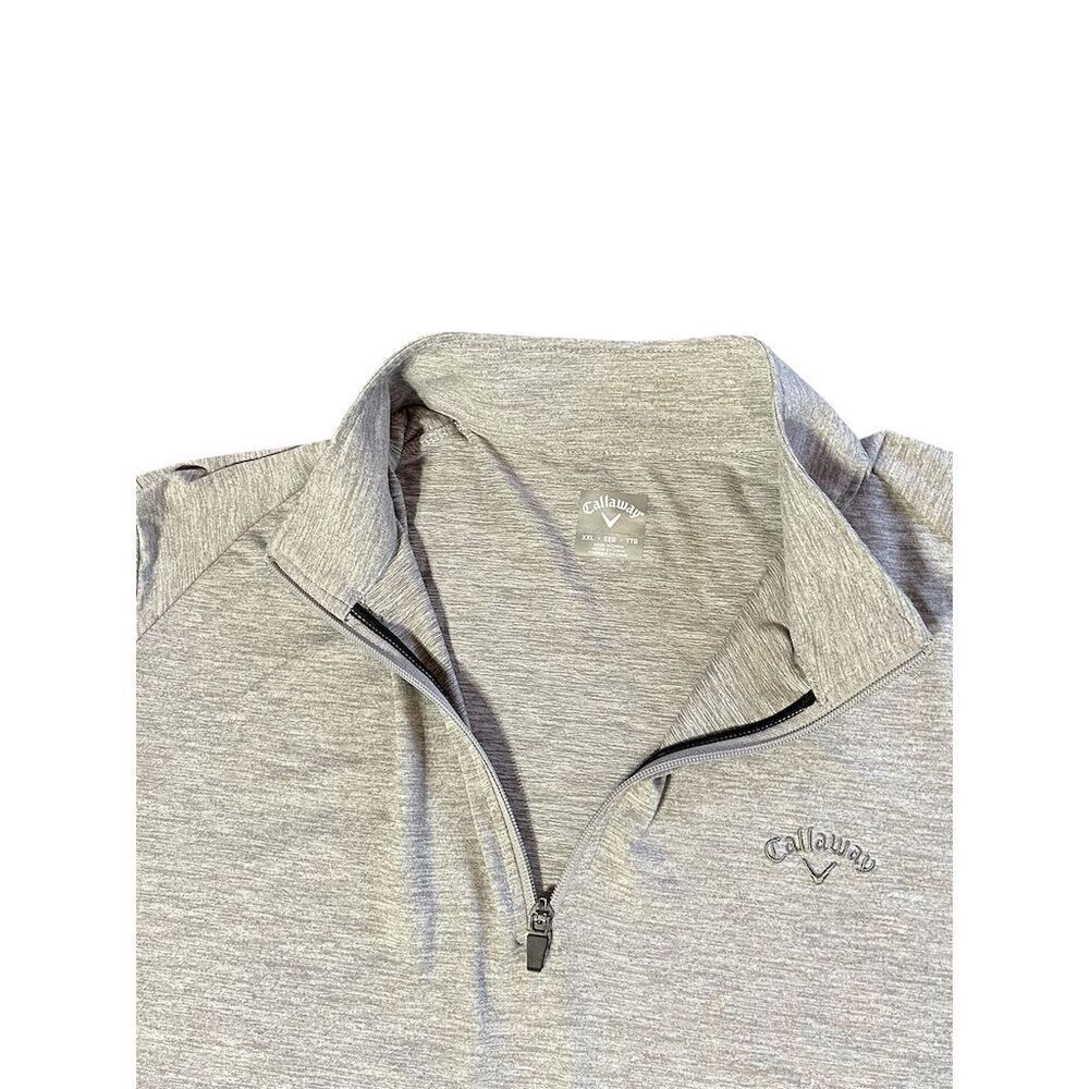 Callaway Men's 2XL Gray Quarter-Zip Pullover Long Sleeve Golf Top - Picture 3 of 5